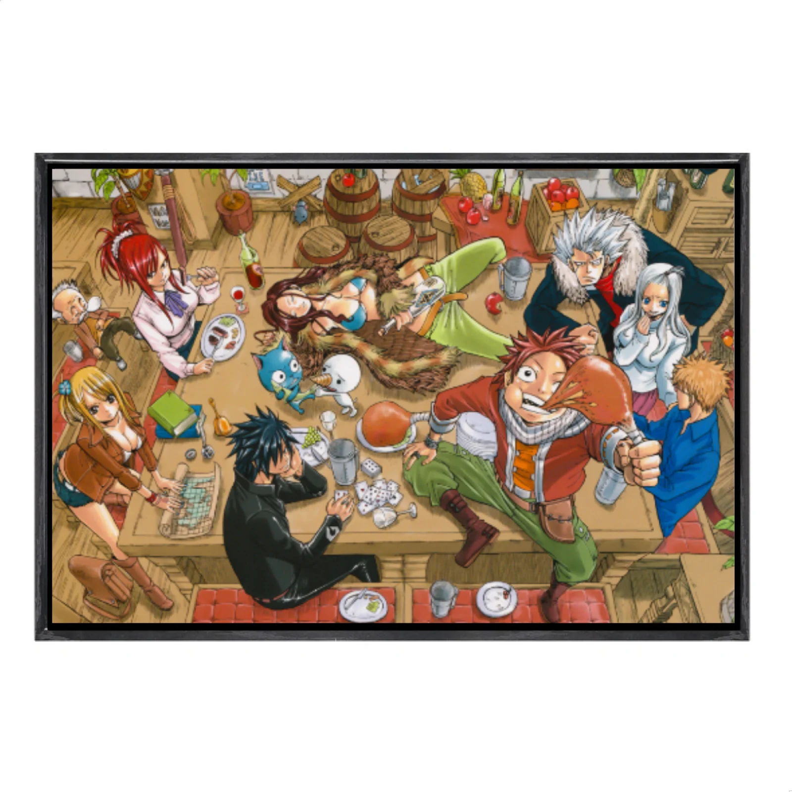 

Японская манга, многоразмерный холст, постер в двойной рамке, настенное искусство, сказочный хвост, домашний декор для гостиной, спальни