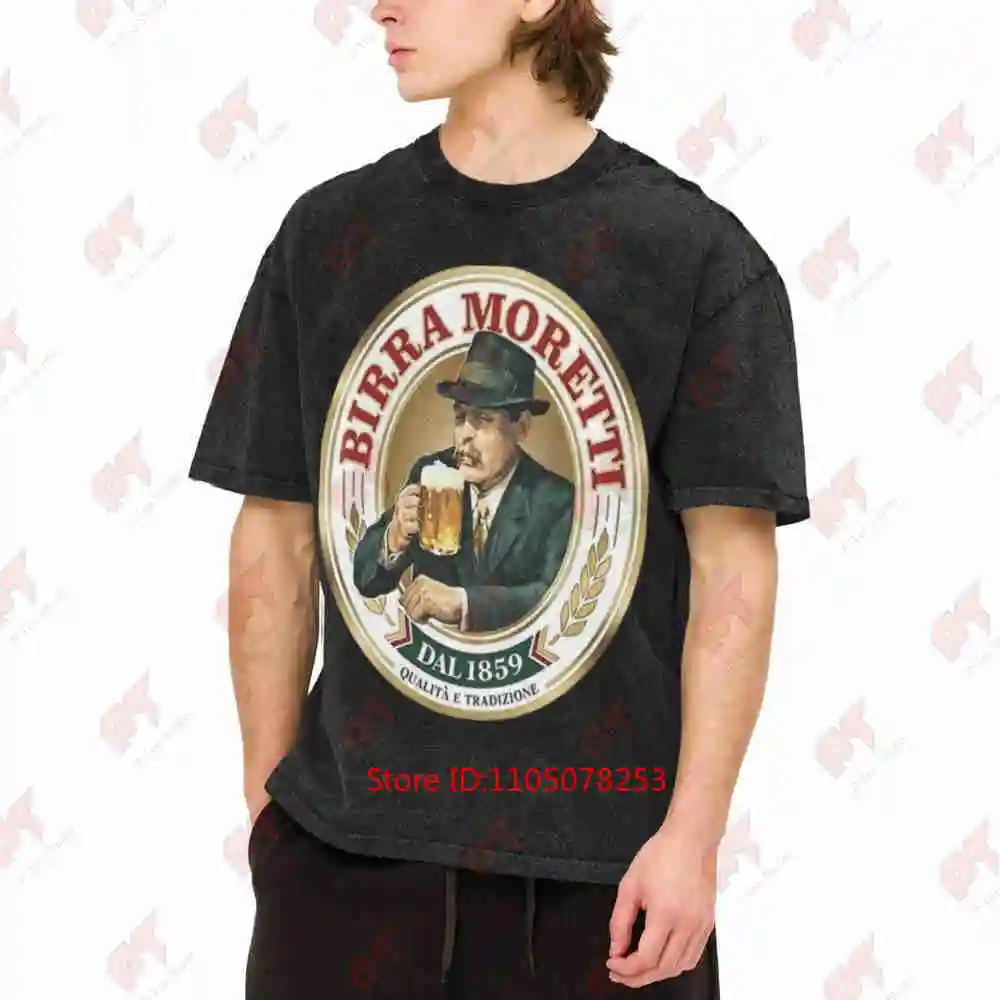 Birra Moretti Logo Vintage Washed Tee Pure Cotton T-Shirt