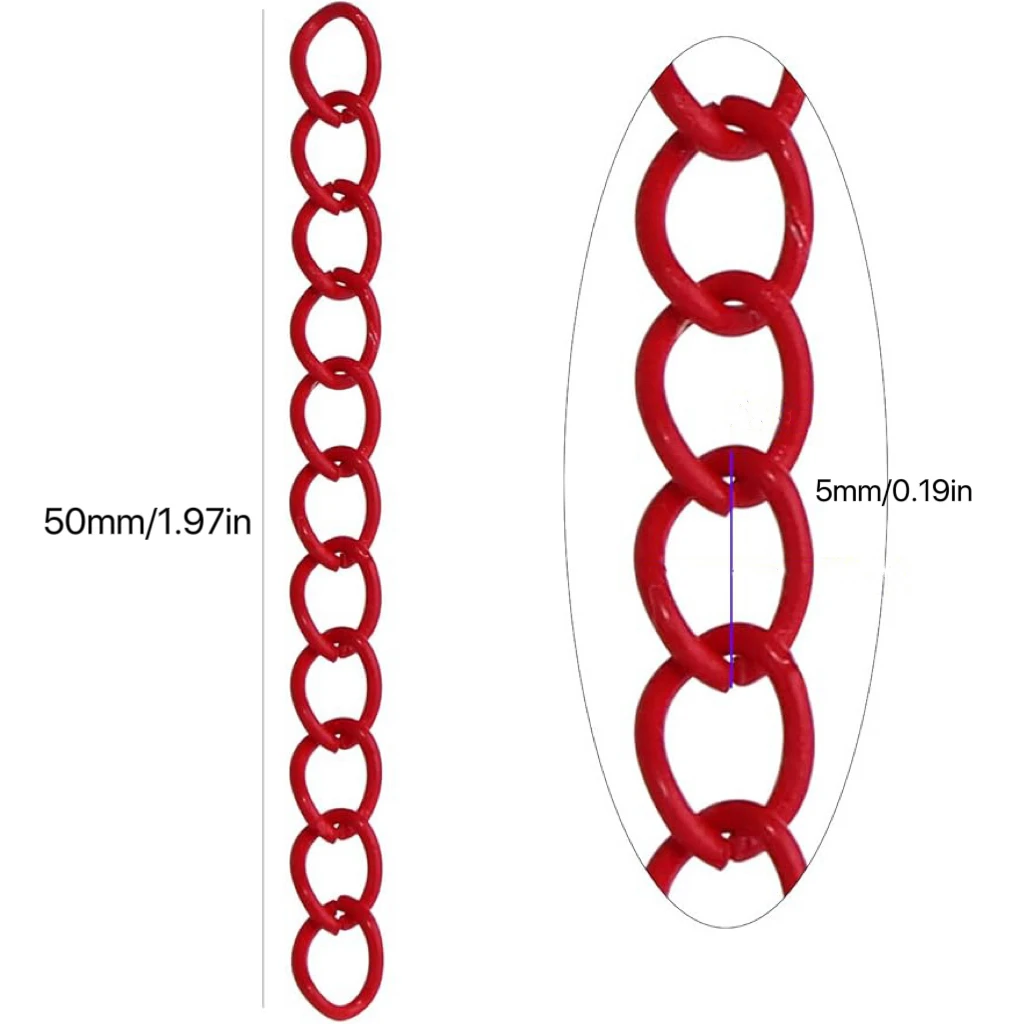 52 Pieces of Metal Keychain Tail Chain Extension Chain, colorful Painted Connecting Ring, DIY Pendant Handcrafted Accessories