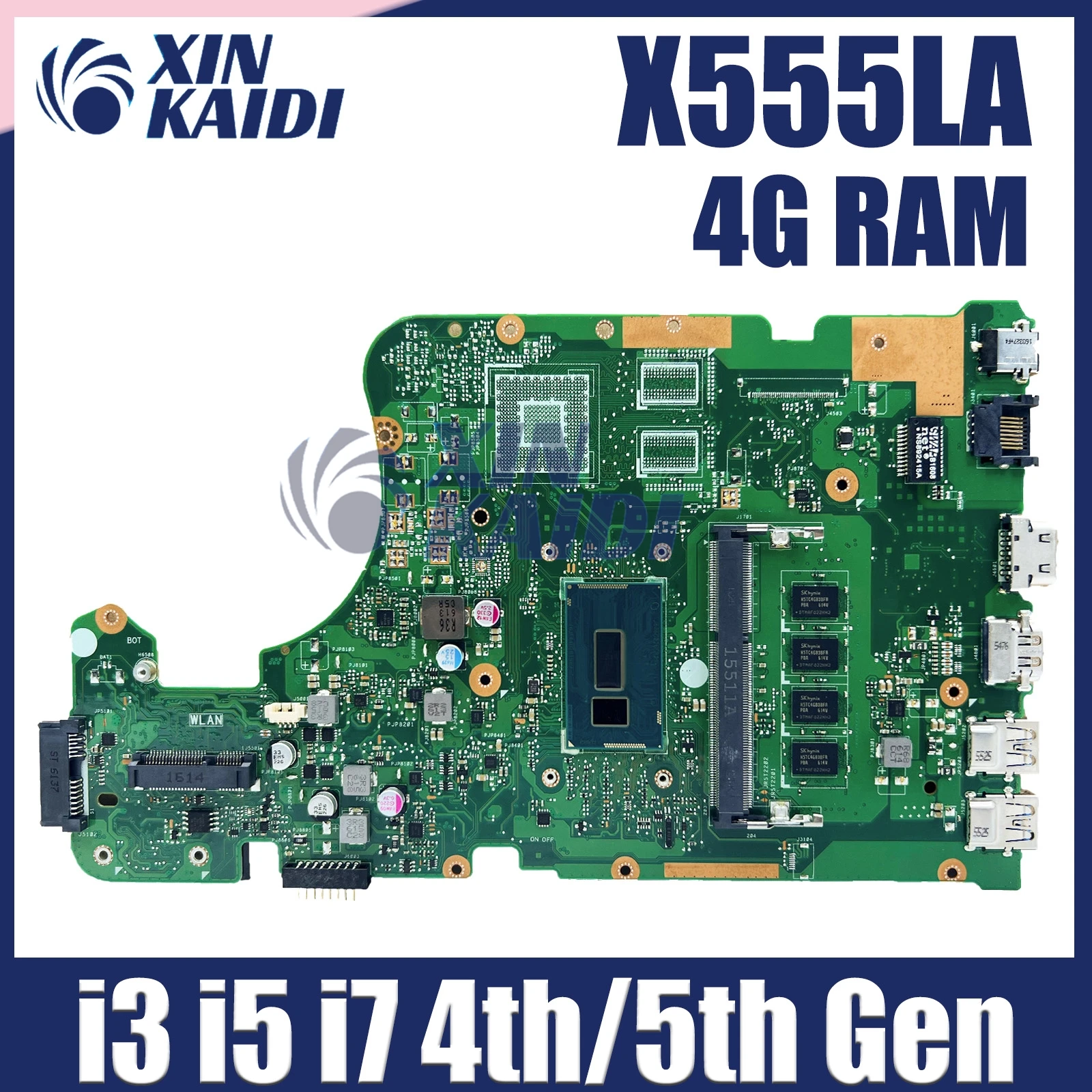 

X555LA Laptop Mtherboard For Asus X555LN X555LD X555LAB X555LJ X555LF Notebook Mainboard 4GB RAM I3 I5 I7 4TH 5TH GEN OK