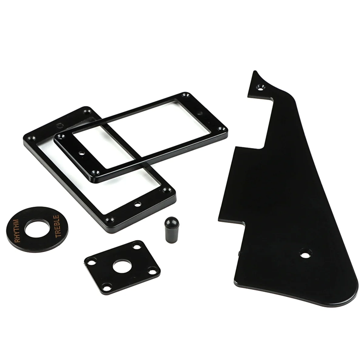 1Ply Black Pickguard Back Plate Screws Set & Humbucker Pickup Ring & Switch Ring Fit Les Paul Pickguard Replacement