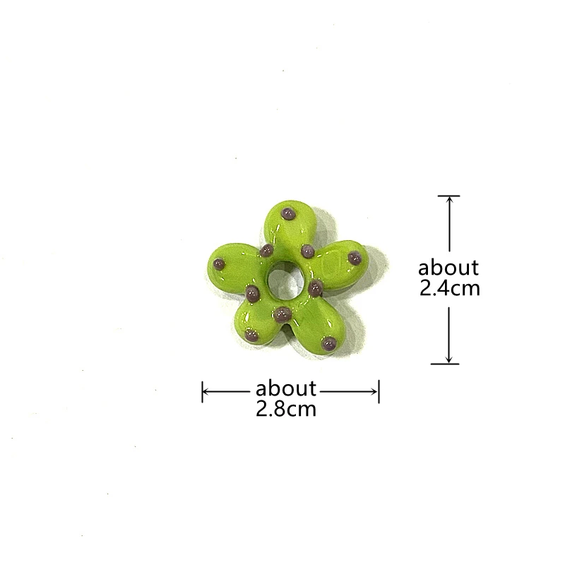2Stück Dopamine farbige hohle Blumen Glasperlen INS Mini Blumen Charm Anhänger DIY Handgemachte Schmuckzubehör Bastelzubehör für Handwerker Perfektes Feiertagsgeschenk zur Armbänder Halsketten Herstellung – Detail 2