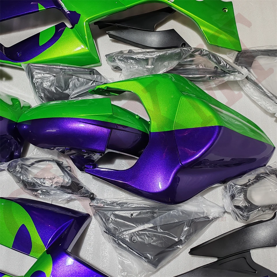 هدية مخصصة للدراجات النارية ABS للنينجا ZX 6R 636 2007 2008 مجموعة هدايا هيكل ZX6R636 07 08 لامعة أرجوانية خضراء جمجمة #6