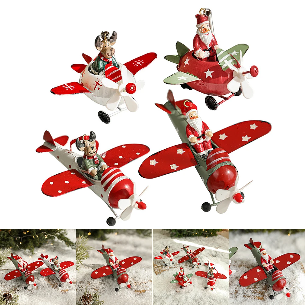 

Christmas Decoration Claus Airplane Ornament Christmas 13*11*6cm Retro Design Versatile Decoration Carefully Crafted