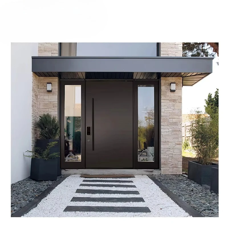 Villa residenziale Ingresso di lusso residenziale Porta d'ingresso doppia in alluminio