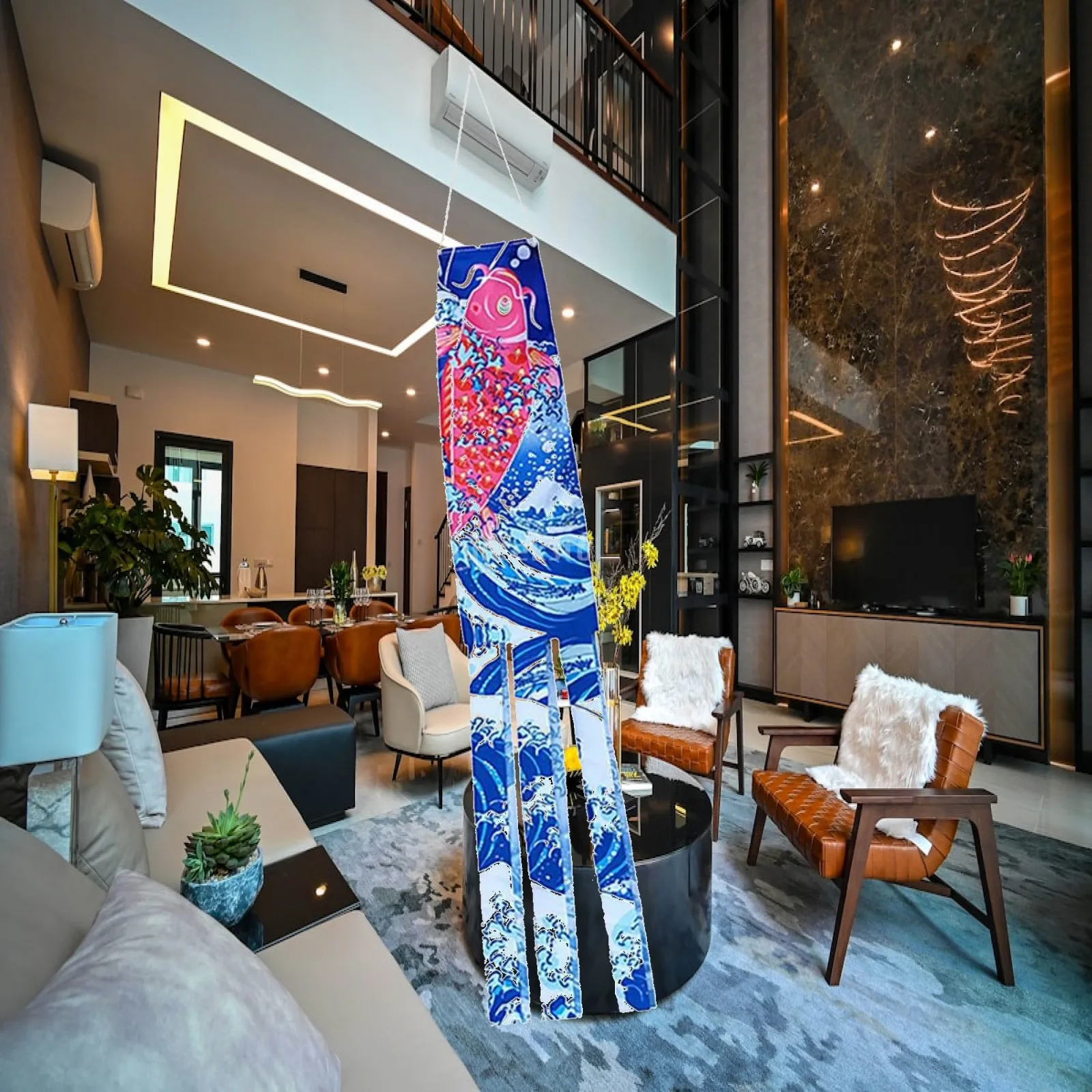 Japanese Carp Windsock Koinobori Hanging Decor for Restaurant Patio Lawn