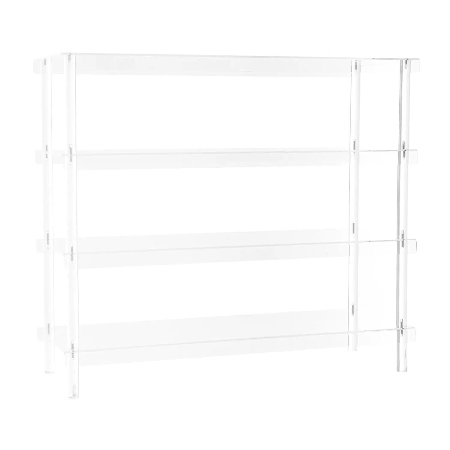 4 Tier Acrylic Shoe Rack Clear Organizer Free Standing Storage Doorways Closets Easy Assembly 31.5