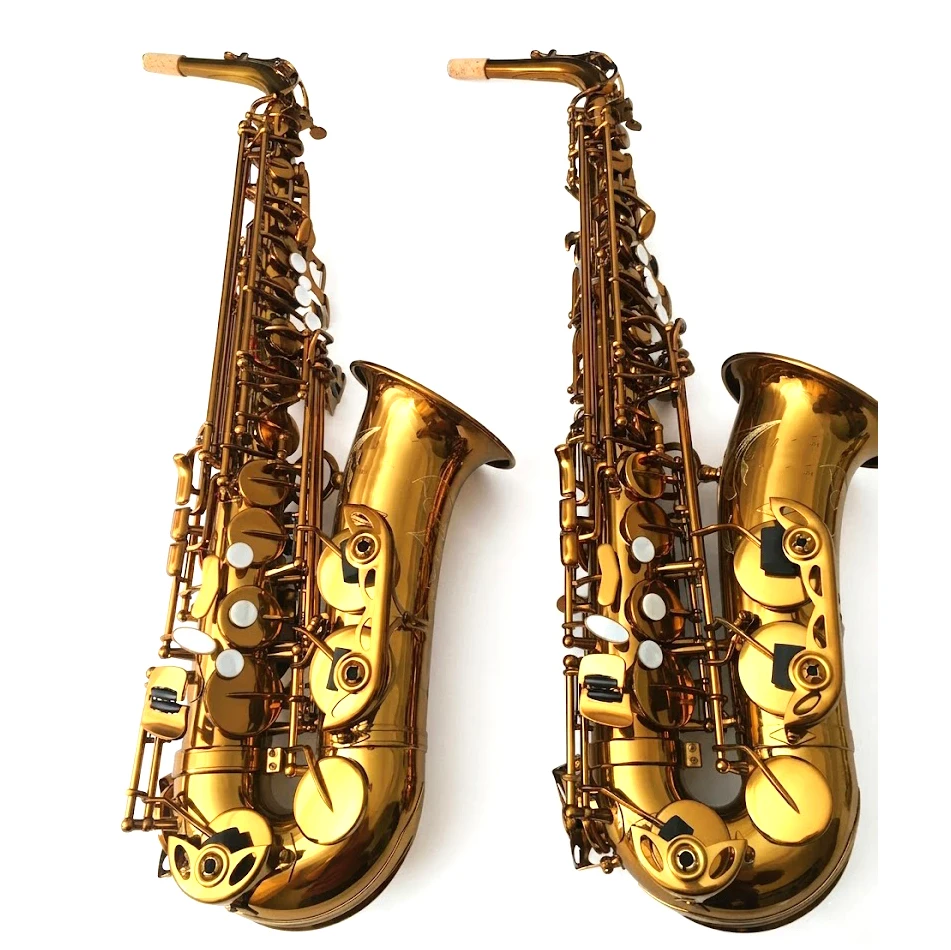Saxophone High Quality Alto Saxfon  with Gold Dark  Lacquer