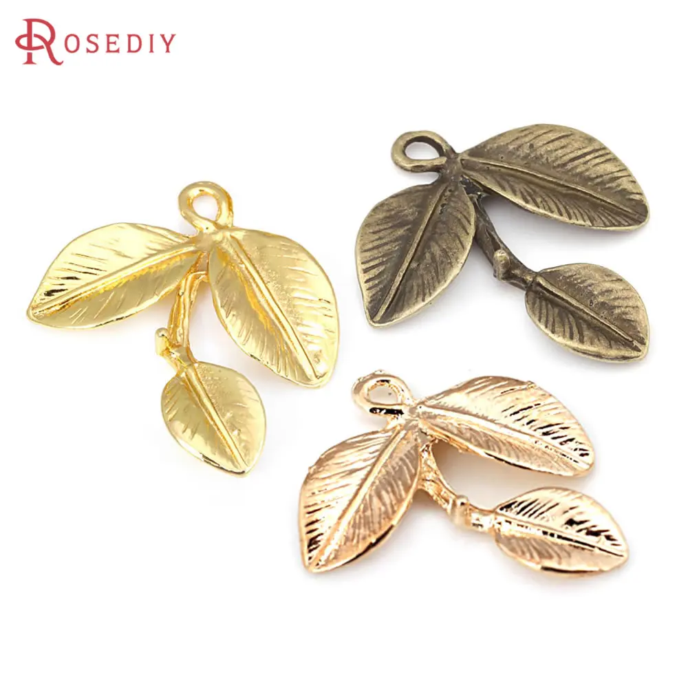 20PCS Gold Color Zinc Alloy Tree Leaf Leaves Charms Pendants High Quality Diy Jewelry Making Necklace Earrings Accessories