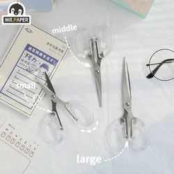 Mr. Paper 3 Style INS Style Transparent Scissors Creative Good-looking Student Desk Supplies Multi-Purpose Scissors Stationery