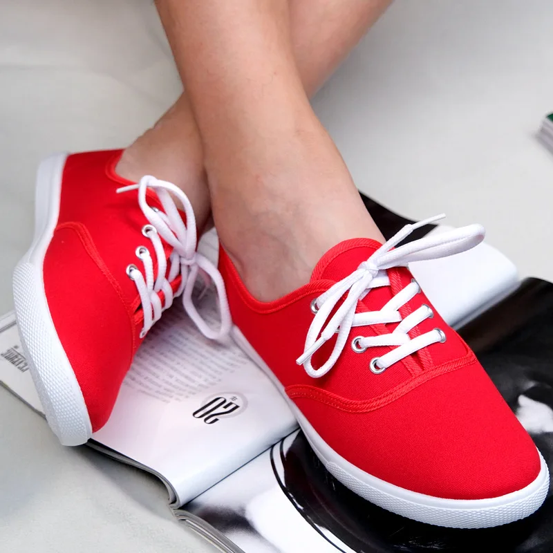 2025 Lace-Up Shoes Woman Large Size 42 Canvas Casual  Off White Shoes Breathable Wear Resistant Slip Platform Vulcanize Shoes