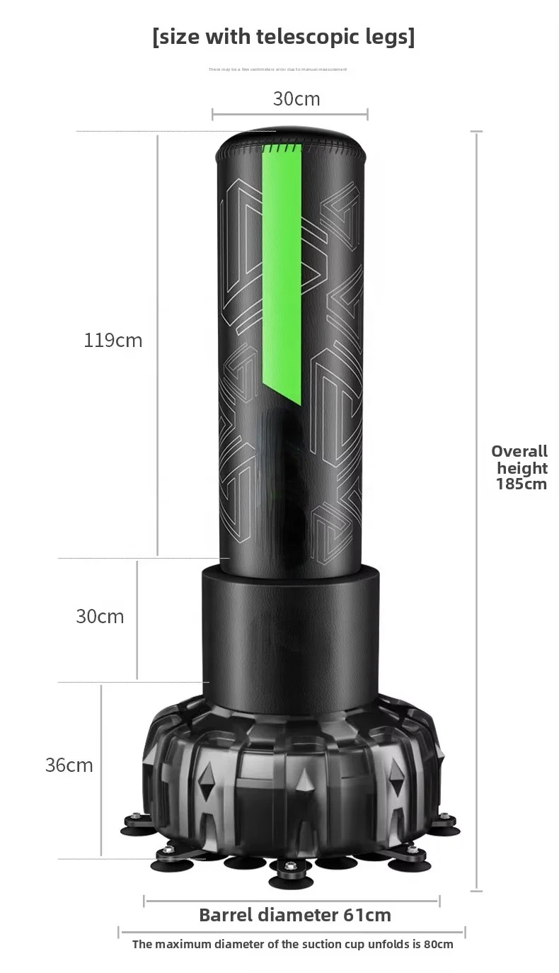 

Professional PU Leather Punching Bag with Suction Cups and Sand Fill