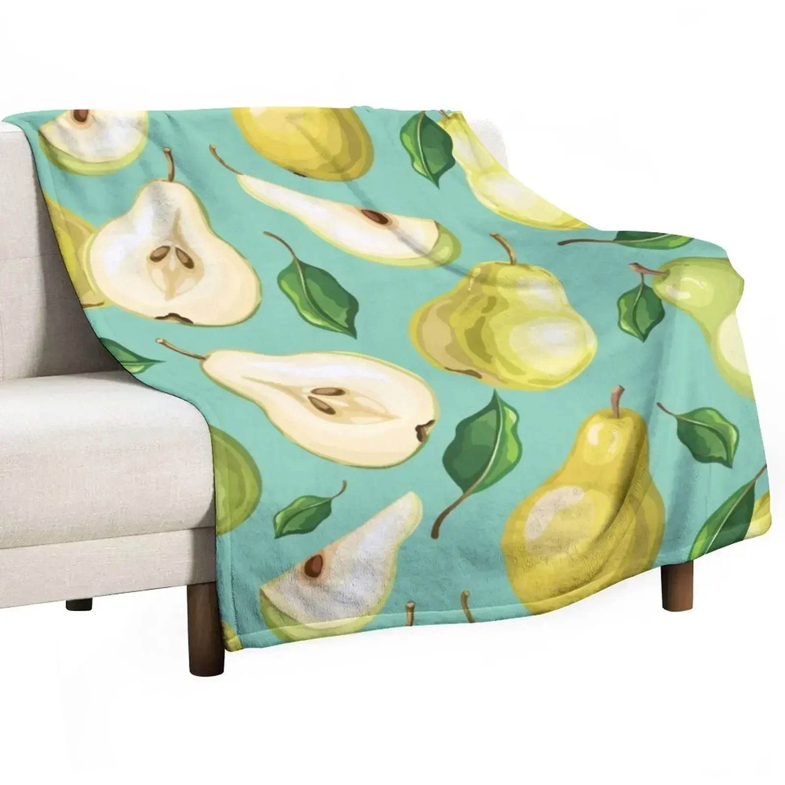 Pears... Fresh, Sweet And Delicious Throw Blanket Soft Plush Plaid Thermal Cute valentine gift ideas Fashion Sofas Blankets
