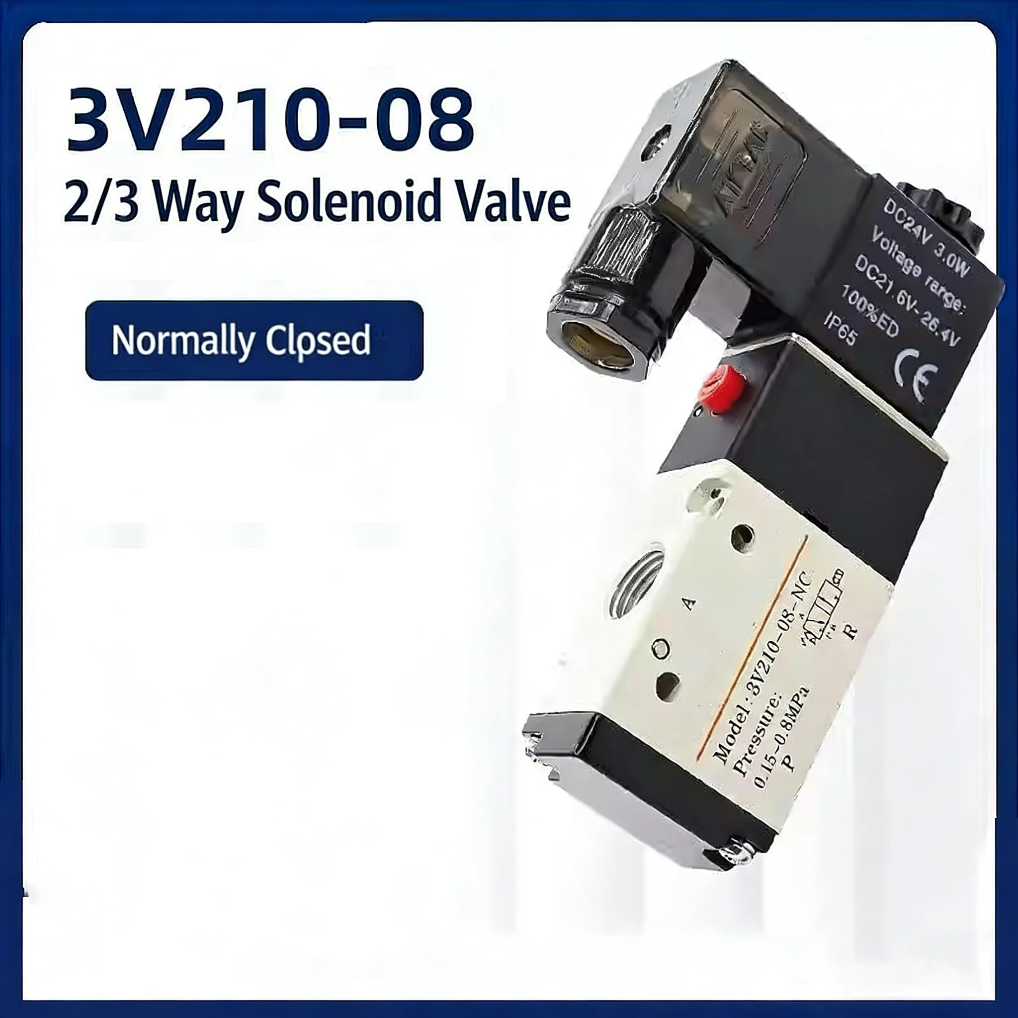 3V110-06NC Two-position Three-way Solenoid Reversing Valve Control Valve AC220V Air Valve DC24V DC12V