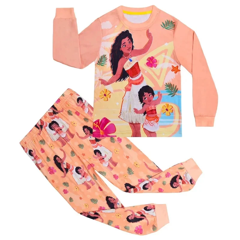 ♥AA Anime Cosplay Spring Autumn Vaiana Children's Clothing Sets Girls Sleepwear Kids Pajamas Suits Maui Costumes Baby G New 2026 view 4
