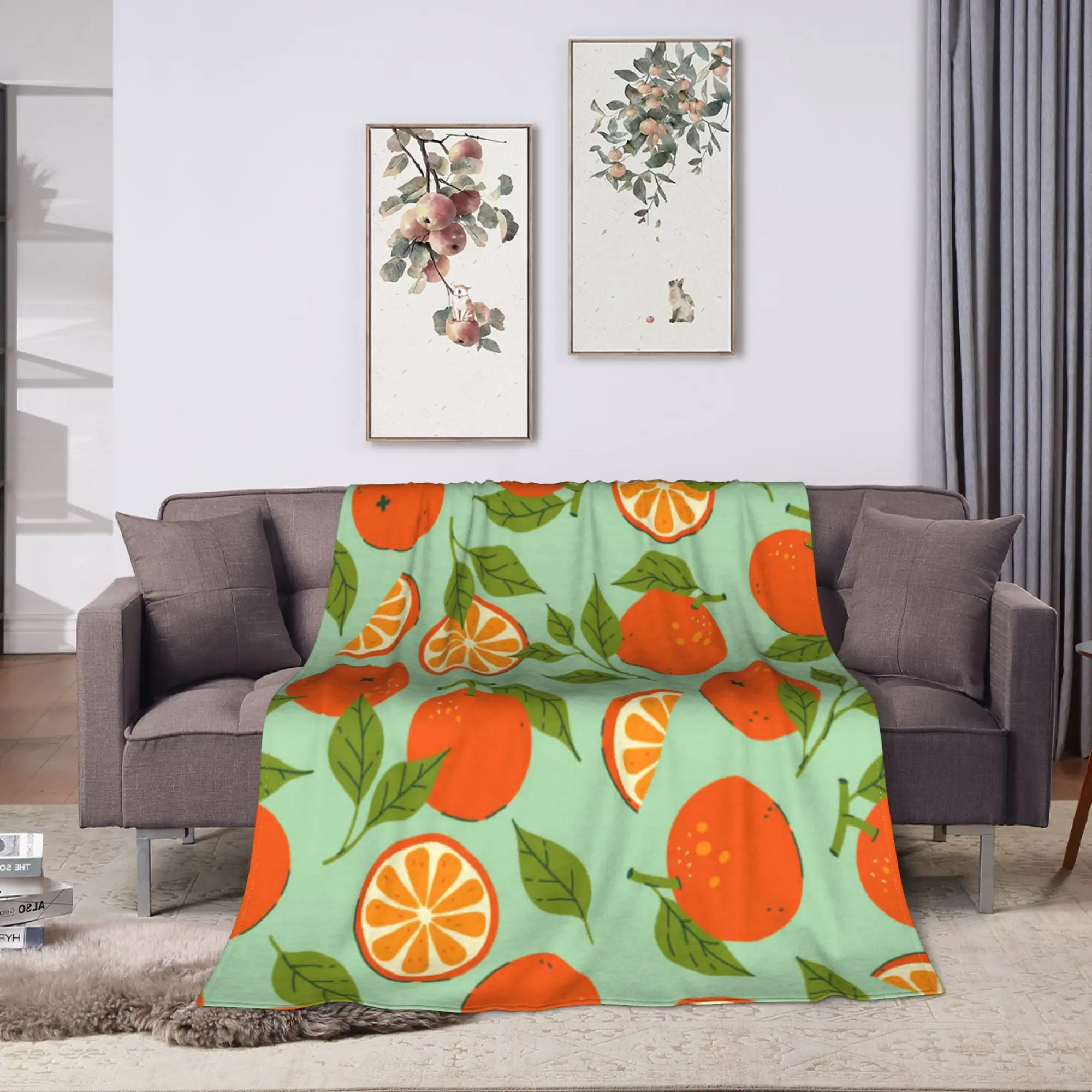 Cute Fruit Vegetable Blanket  Soft Warm Street Trend Plush Throw Blanket For Child Bedroom Flannel Bedspread Bed Cover
