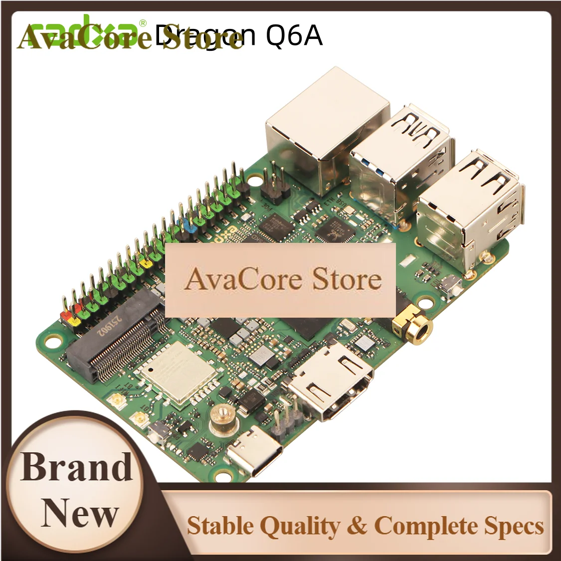 AvaCoreRadxa Dragon Q6A: Qualcomm QCS6490 Edge AI Solution, 12 TOPS Performance, LPDDR5 Memory, Octa-Core Processor