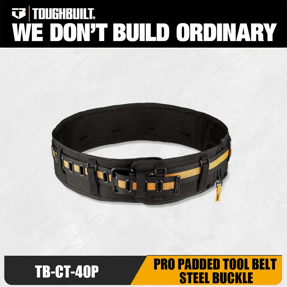 Toughbuilt Pro Padded Belt Steel Buckle Back Support Tool Belt  TB-CT-40P