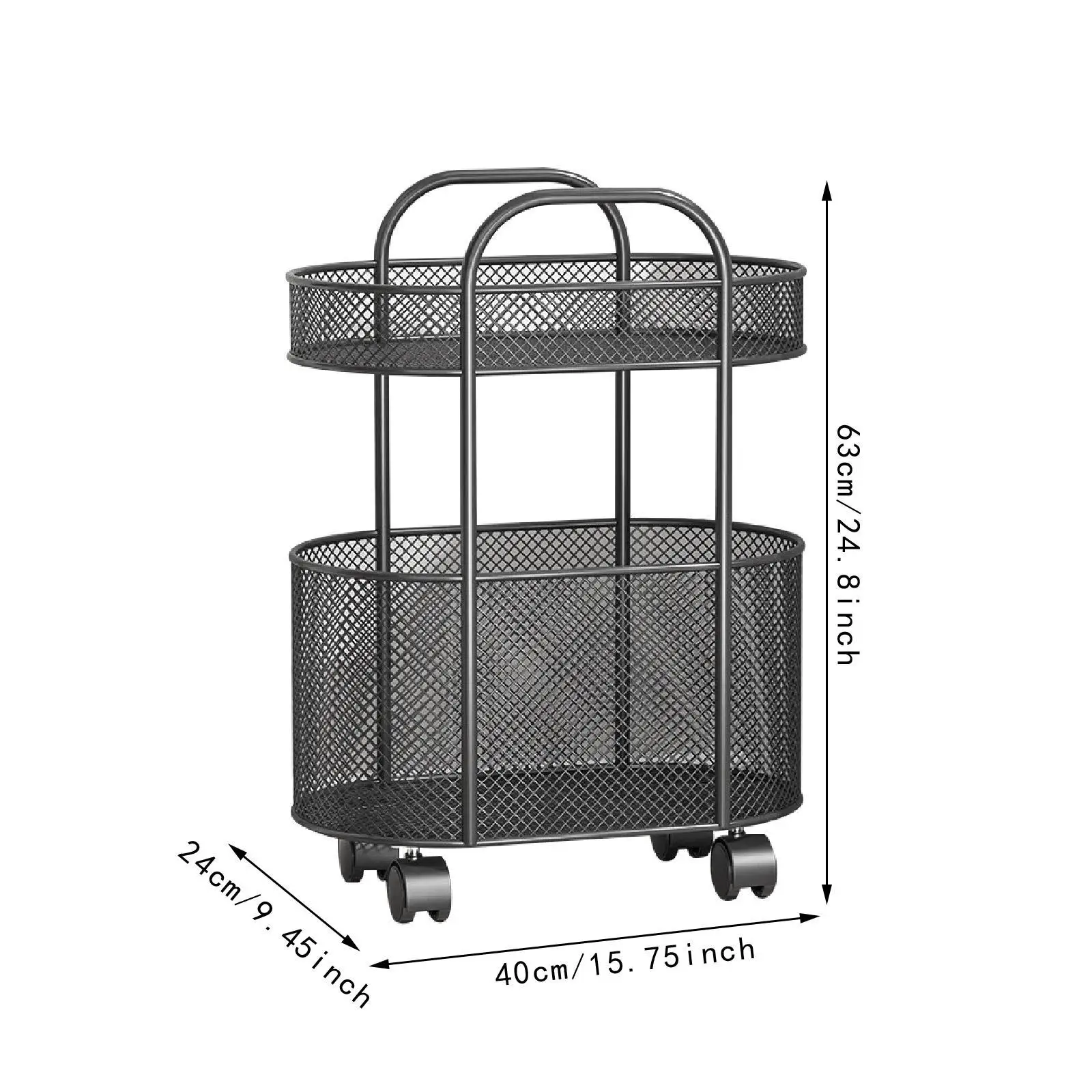 Rolling Book Cart with Wheel Movable File Folder Organizer for Office Dorm