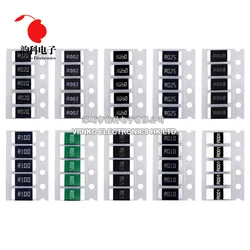 50PCS Alloy resistance 2512 SMD Resistor Sample Kit 10 ValuexX5pcs=50pcs R001 R002 R005 R008 R010 R015 R020 R025 R050 R100