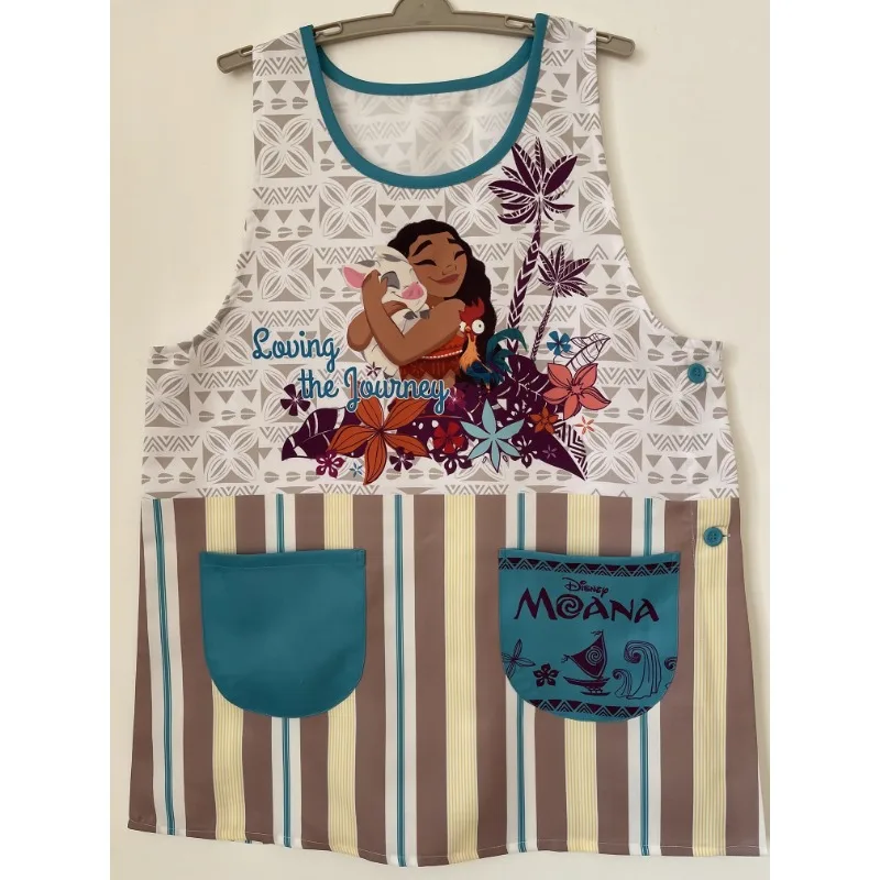 New Moana Maui Hei Hei Pua animation peripheral creative cartoon cute print home kitchen handmade sleeveless anti-dirty apron