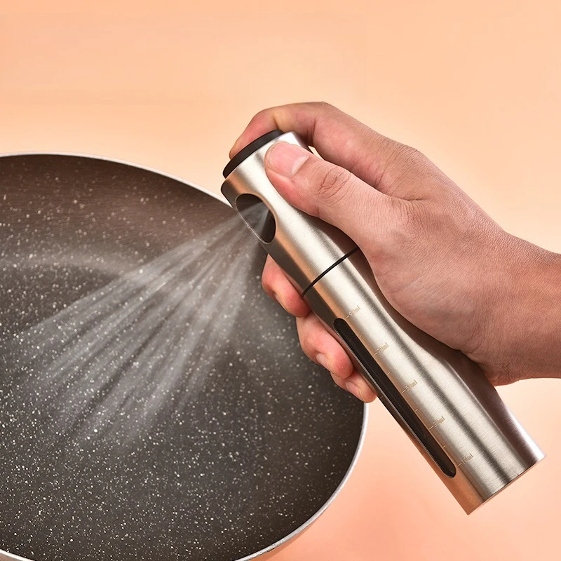 LMM stainless steel integrated household press atomizing oil spray bottle olive oil bottle