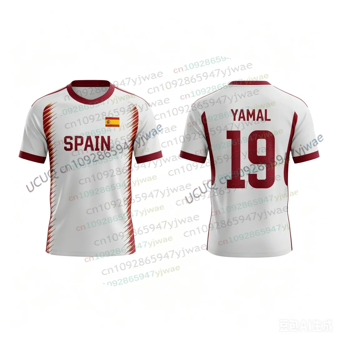 Hot Sale Yamal 19 Cucurella 24 Soccer Fans Football Jersey Summer Quick Dry Sport Tee Top Outdoor Training Women Men's Clothing