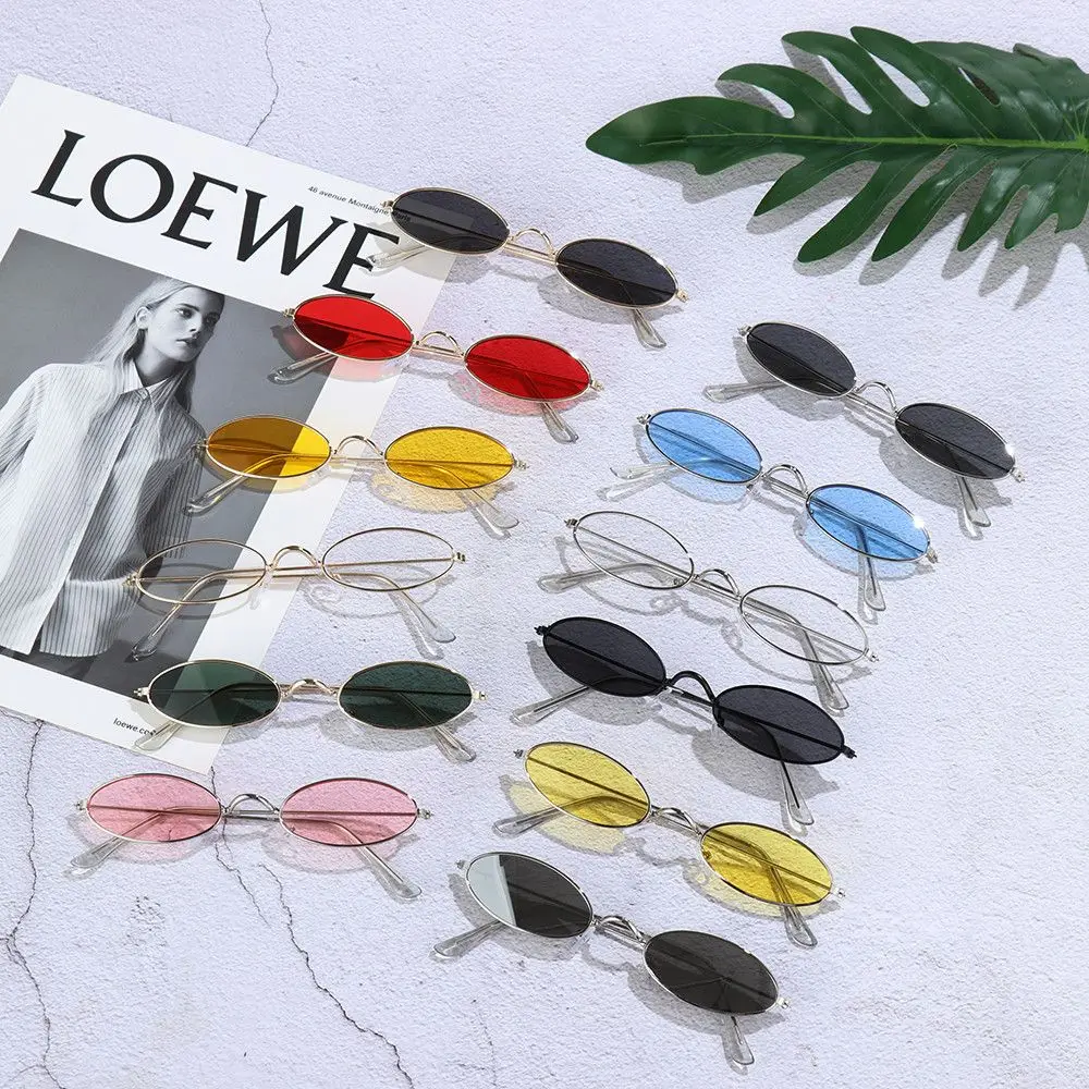 Retro Men and Women Small Frame Vintage Shades Oval Sunglasses Sun Glasses Eyeglasses
