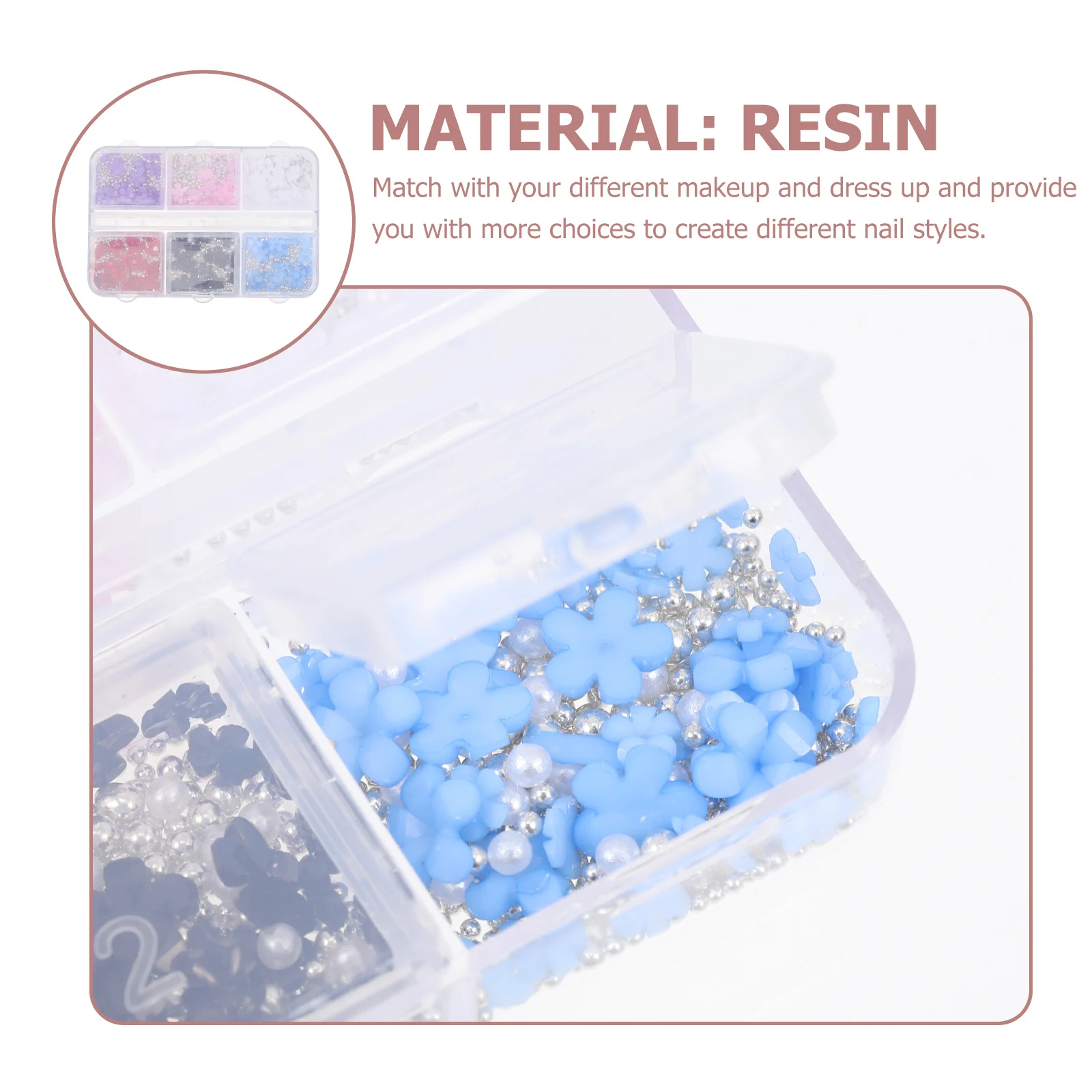 1 صندوق مسمار الفن سحر زهرة تصميم أنيق مسمار الديكورات للنساء الفتيات مباراة ماكياج وتتسابق للحفلات وحفلات الزفاف الرقص #1