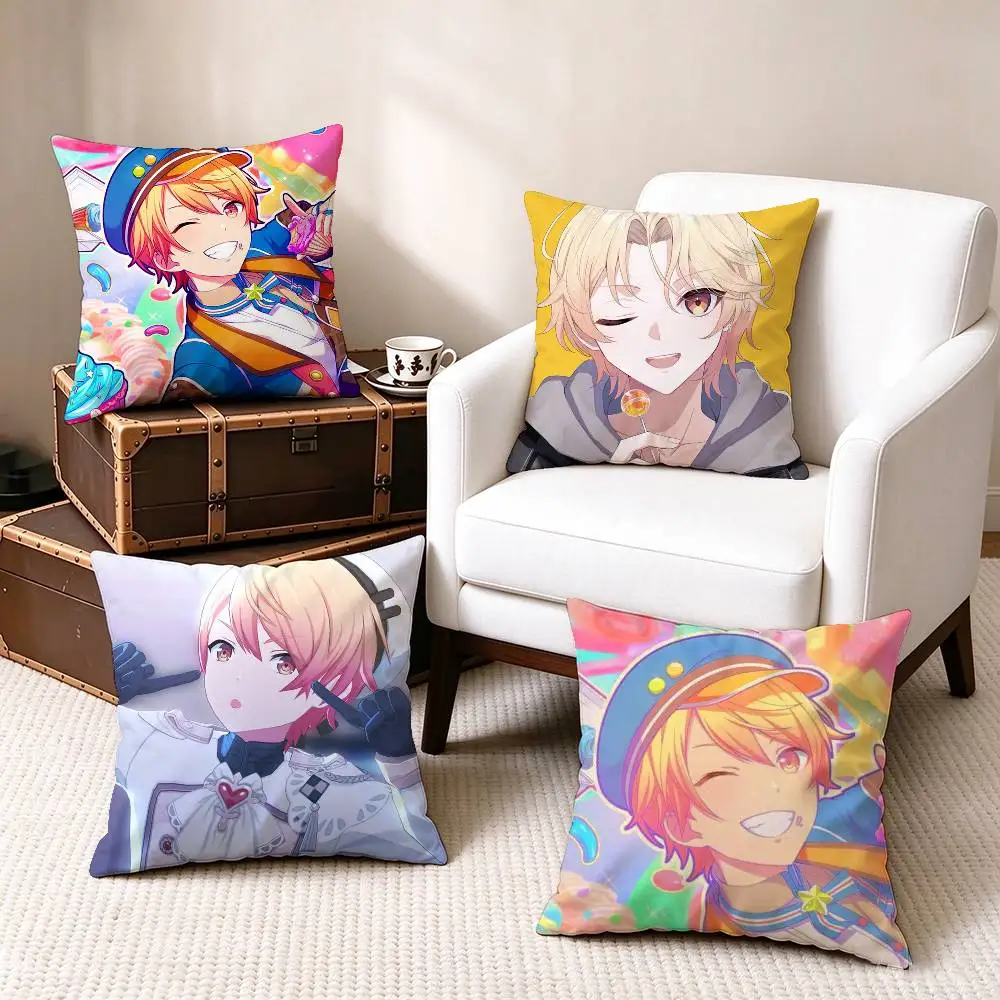 Game Project SEKAI T-Tenma Tsukasa  Square Double-Sided printed Pillow Case Bedroom Bedside Pillow Sofa Cushion Cover