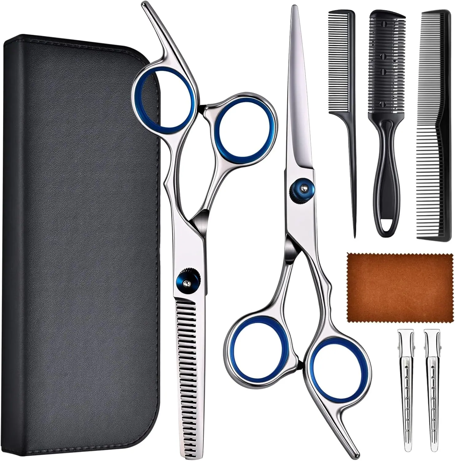 

Professional Hair Cutting Scissors Set with Thinning Shears, Stainless Steel Blades for Women Men Kids Home Salon Use