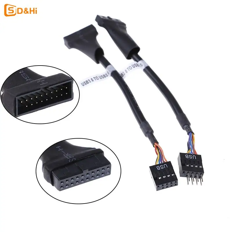 USB 3.0 20 pin motherboard header to usb 2.0 9 pin adapter converter cable