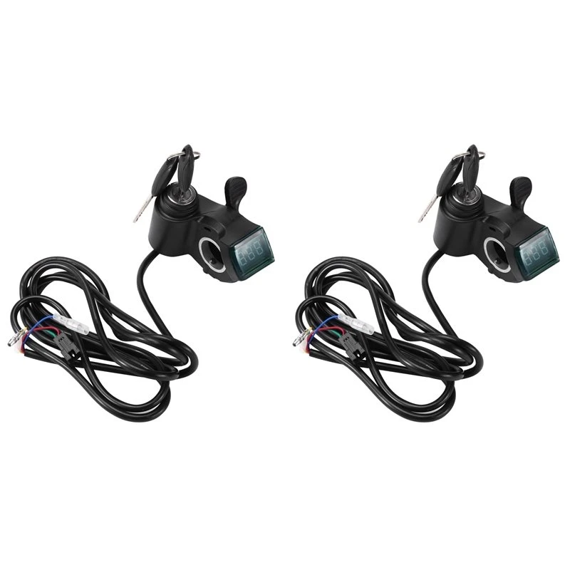 2X E-Bike Thumb Throttle Lcd Display Speed Regulator Handlebar Grips For Switch Electric Bike Scooter Tricycle Refitting