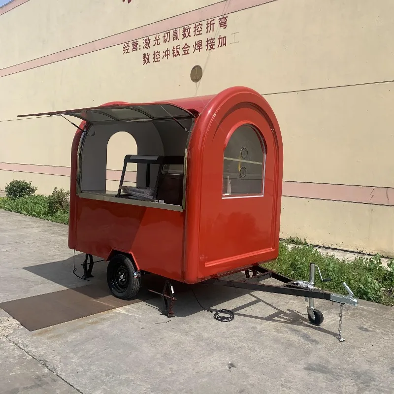 Fast Food Breakfast Making Dining Car Unpowered Traction Fast Food Car for Sale