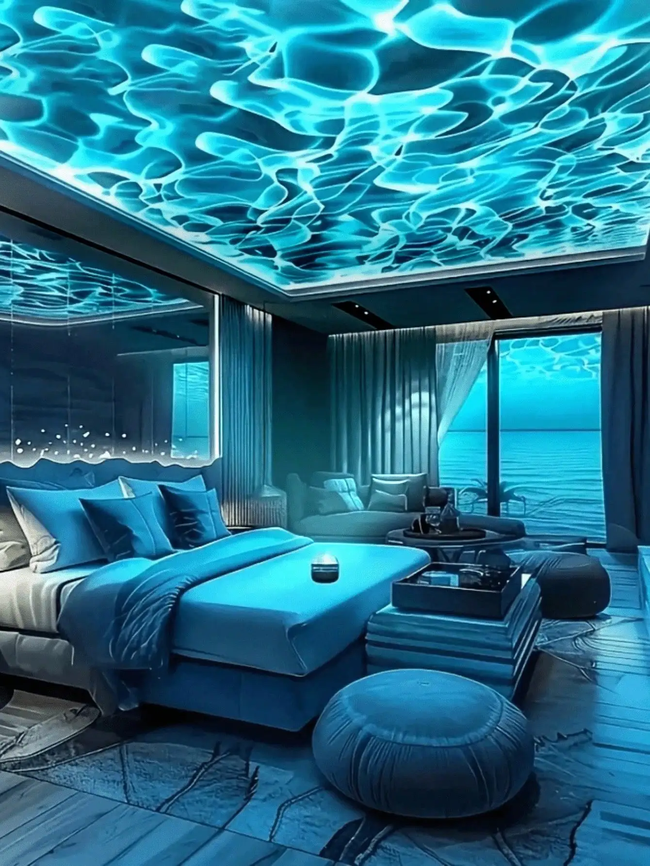 USB Remote LED Dynamic Water Ripple Lamp - Multi-Color Projection for Home, Party & Romantic Atmospheres