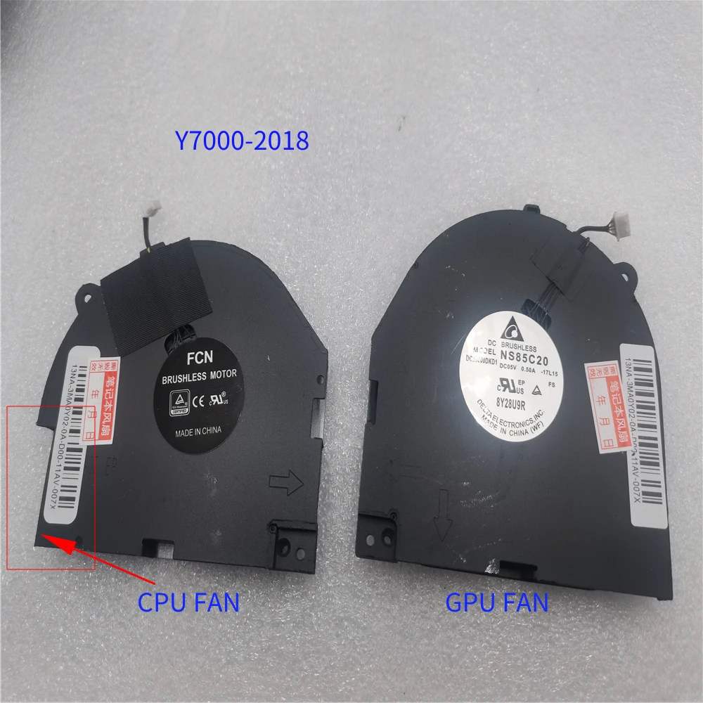 

CPU GPU Laptop Cooling Fan For Lenovo Legion Y7000 2018 Y7000-1060 1050 Y530 Y530-15ICH DFS200105BR0T 4 wire