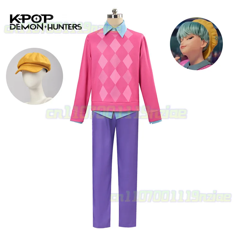 Dämonenjäger von KPop Saja Jungen Cosplay Baby Kind Männer Perücke Hut Tuch Party Verkleidung Outfit Anzug Halloween Rollenspiel Kostüm Karneval