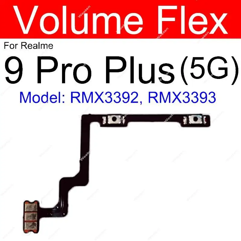 Botones de volumen de encendido y apagado, Cable flexible para Realme 9, 9 Pro Plus, 9i, 9 velocidades, 5G