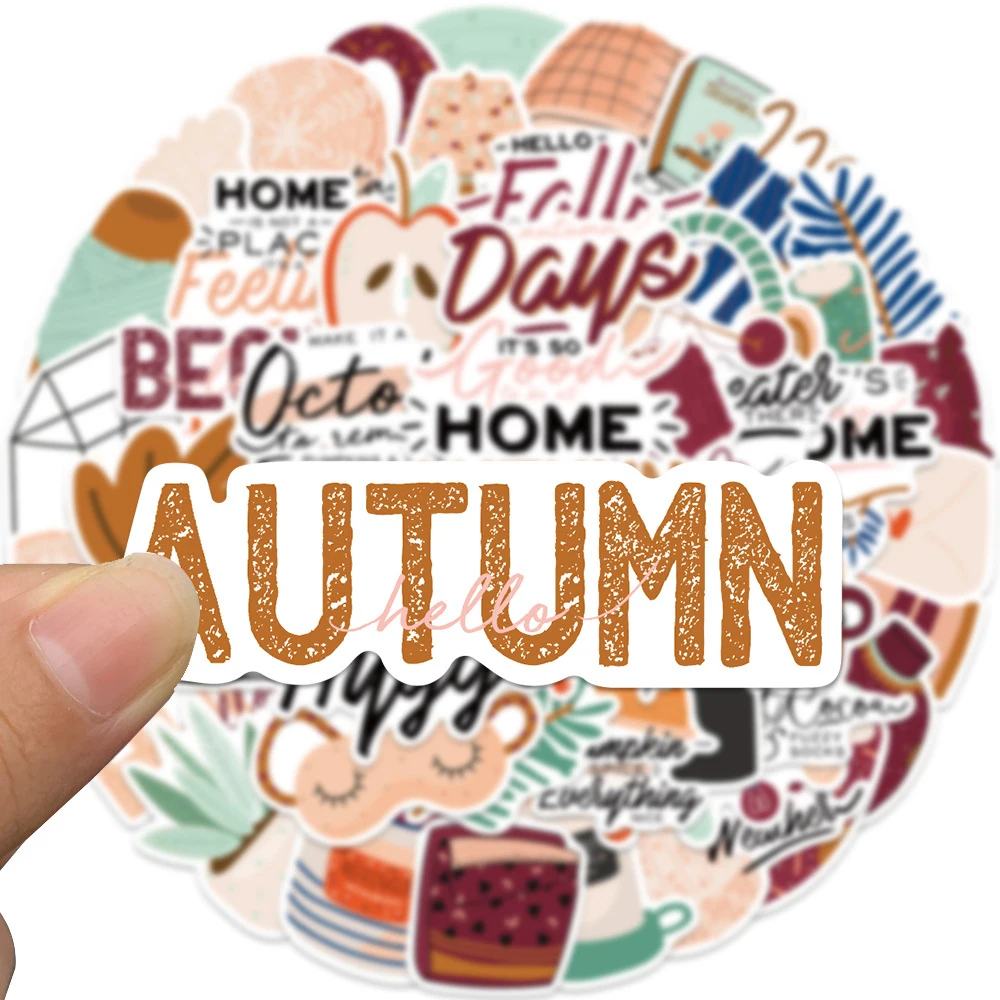 10/30/50pcs Vintage Autumn Cute Art Abstract Cartoon Stickers Laptop Guitar Scrapbook Phone Luggage Car Graffiti Sticker Decal