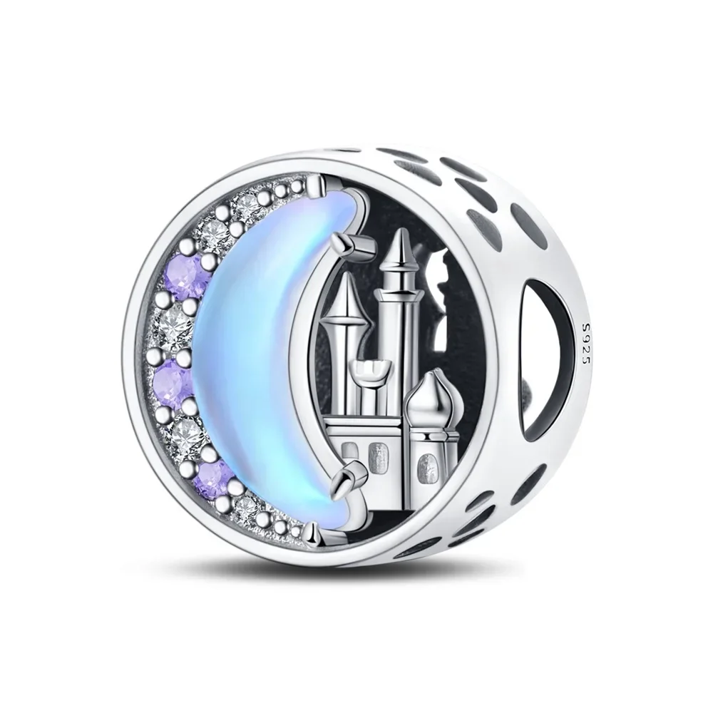 

Original Charms 925 Sterling Silver Moon Castle Beads Beads Fit Bracelet Women Jewelry Making Diy Gift