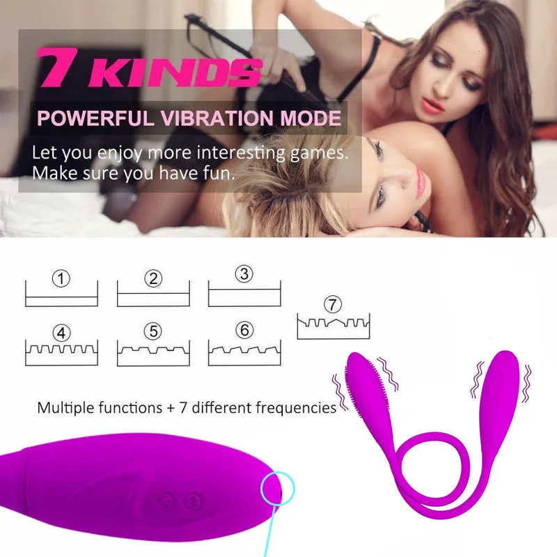 Women Masturbator Double Egg Head Dildo Clitoris Stimulator For Couple Powerful G Spot Vibrator Anal Vagina Sex Toys For Adult