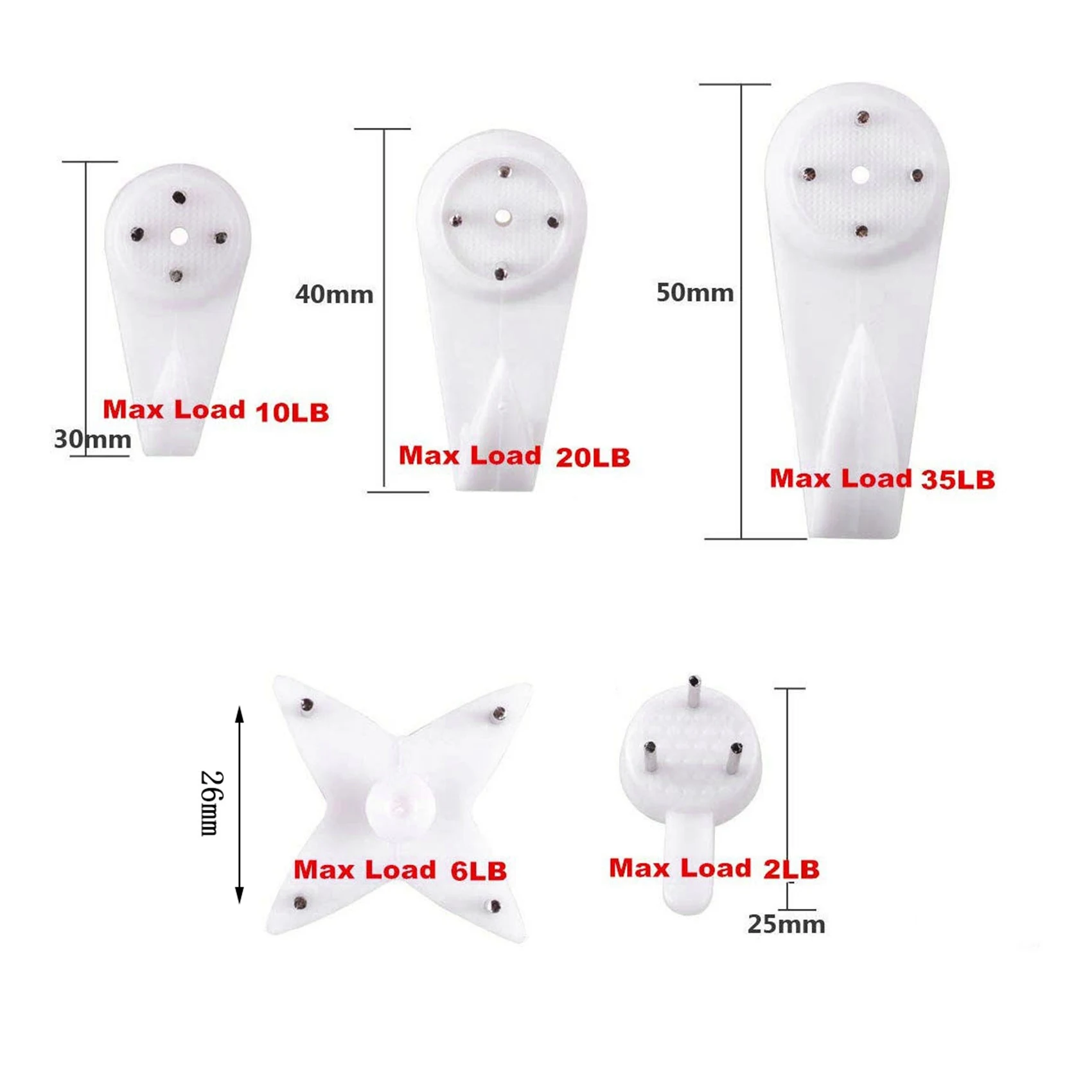 ABGG-210 Pack Picture Hangers For Hard Wall Concrete Hanging Photo Frames Drywall Hook Art Painting Display Hangers Clock