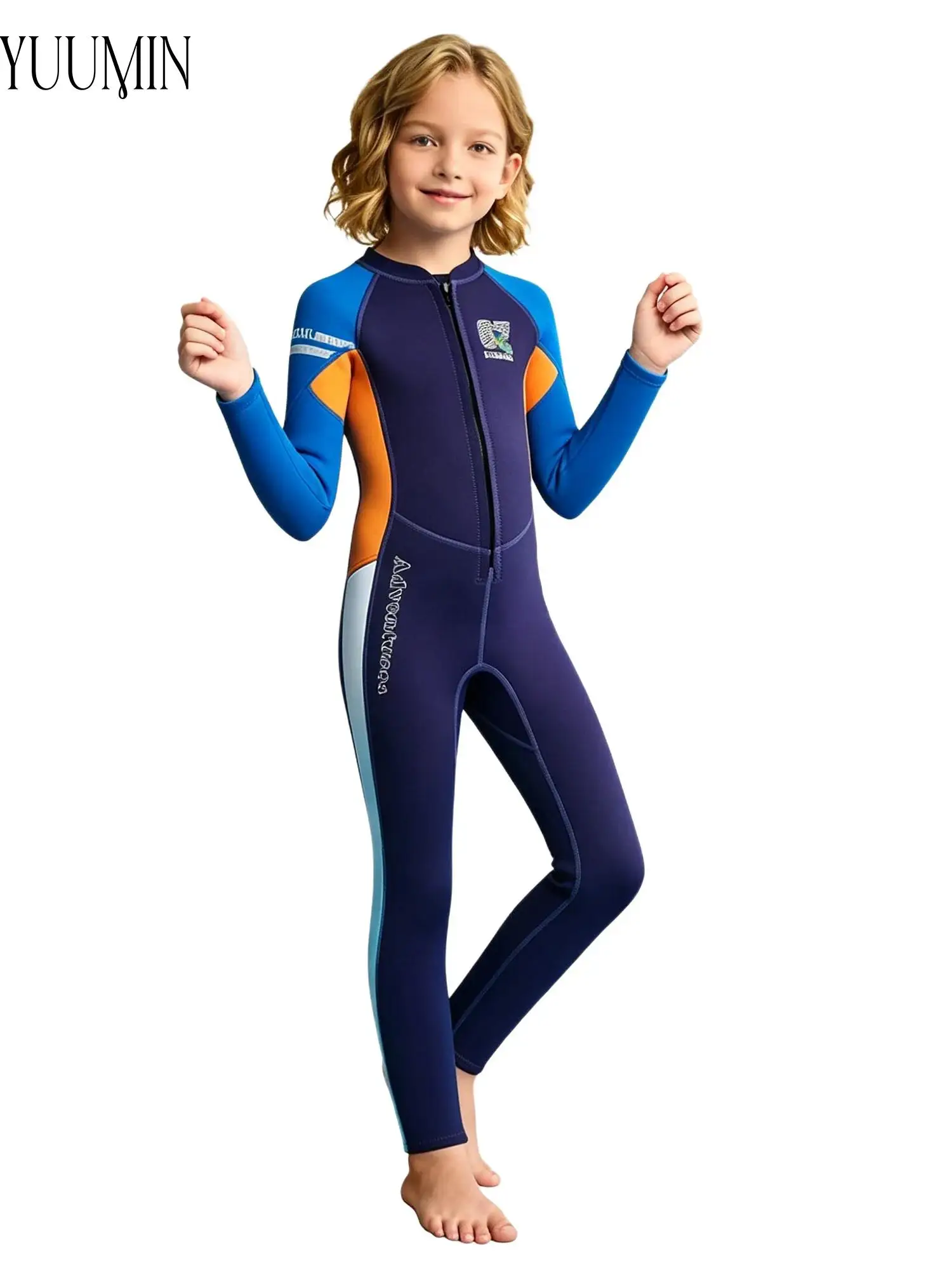

Boys Girls Neoprene Wetsuit 1.5mm Full Long Sleeve Zipper Closure Lightweight Thermal for Cold Water Diving Surfing Adventure