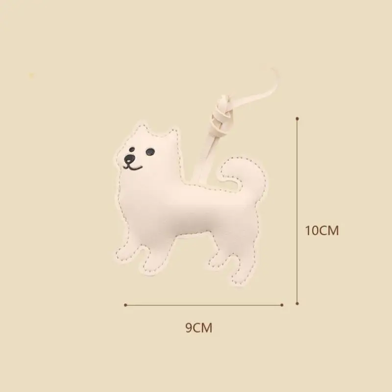 Niedlicher Schlüsselanhänger aus Kunstleder, Taschenanhänger in Form eines Samojed-Hundes für Handtaschen, handgefertigter Tieranhänger, Geschenk für Frauen/perfektes Taschenaccessoire. – Detail 9