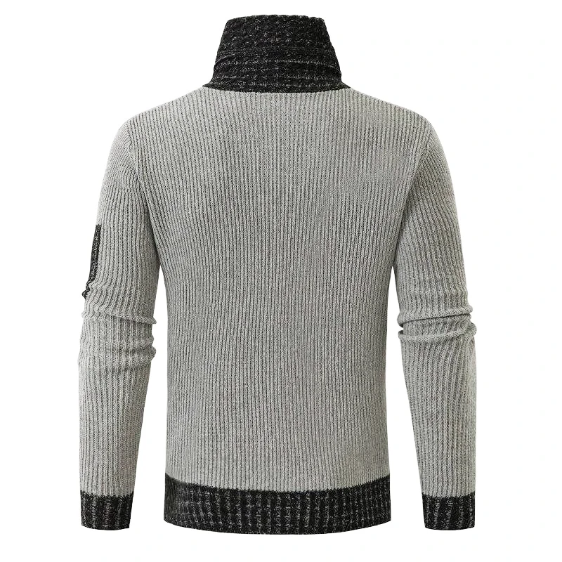 Suéter de cuello alto de lana para hombre, suéteres cálidos de Estilo Vintage informal, a la moda, otoño e invierno, 2023