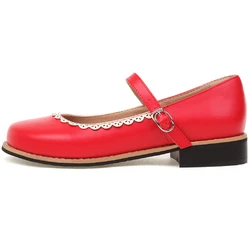 Lolita Loafers Shoes for Women Flats Casual Straps Fashion Flat Student Footwear Creepers Oxfords Shoes Girl Large Size 45 48