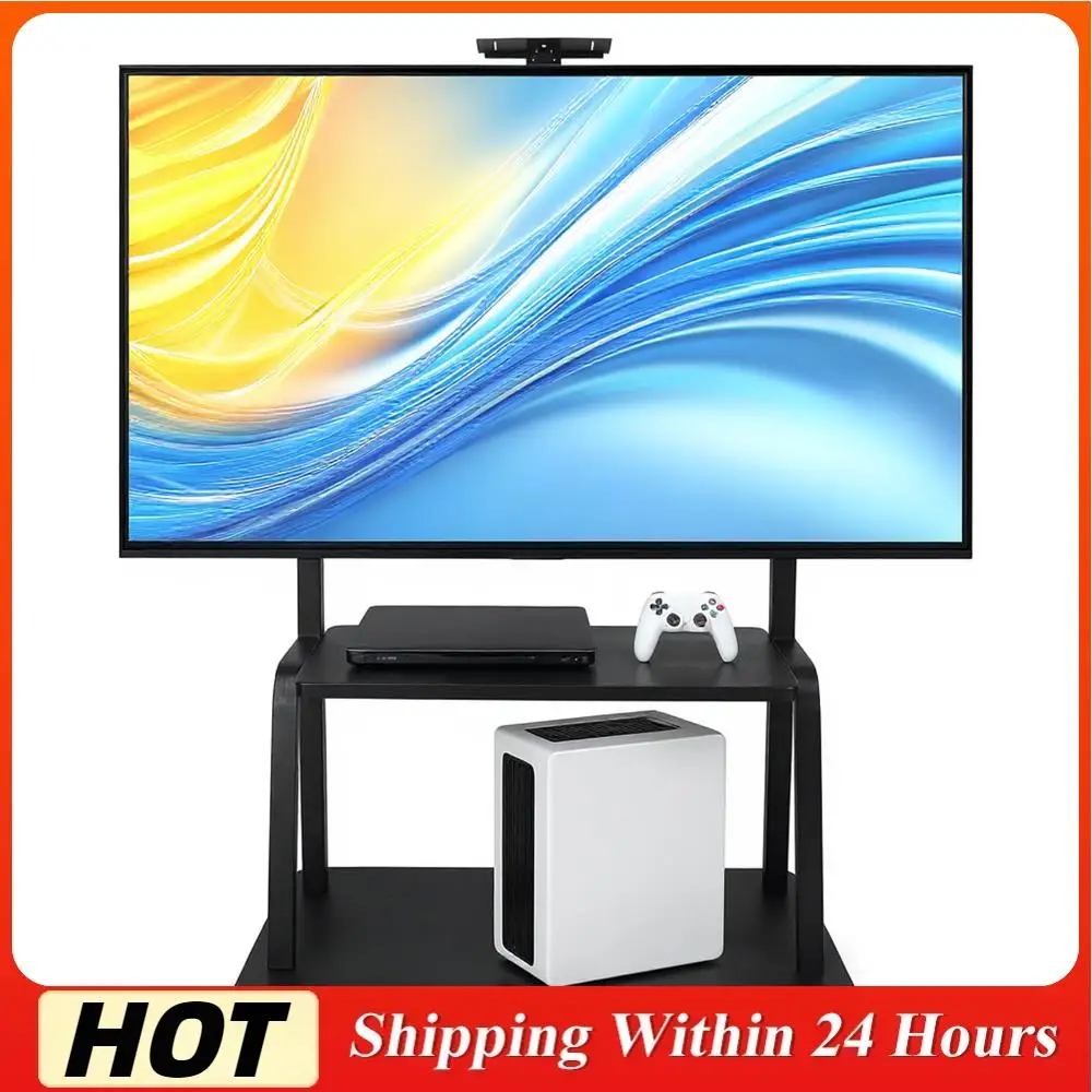 

Мобильная подставка для телевизора с колесами и полкой для ноутбука, для экранов 50-120 дюймов, напольная подставка на колесах, максимальная нагрузка до 660 фунтов, регулируемая по высоте.