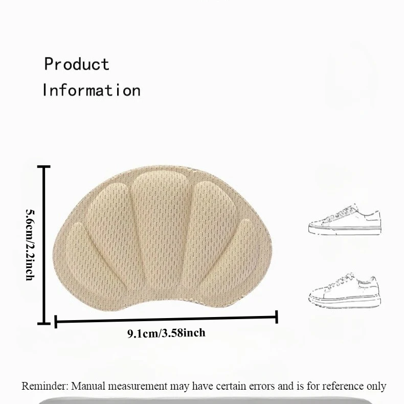 Cura del tallone Protezione del tallone Scarpe da ginnastica sportive Adesivo posteriore Adesivo 1/2 paio Adesivi per tallone Solette Patch Cuscinetti anti-dolore