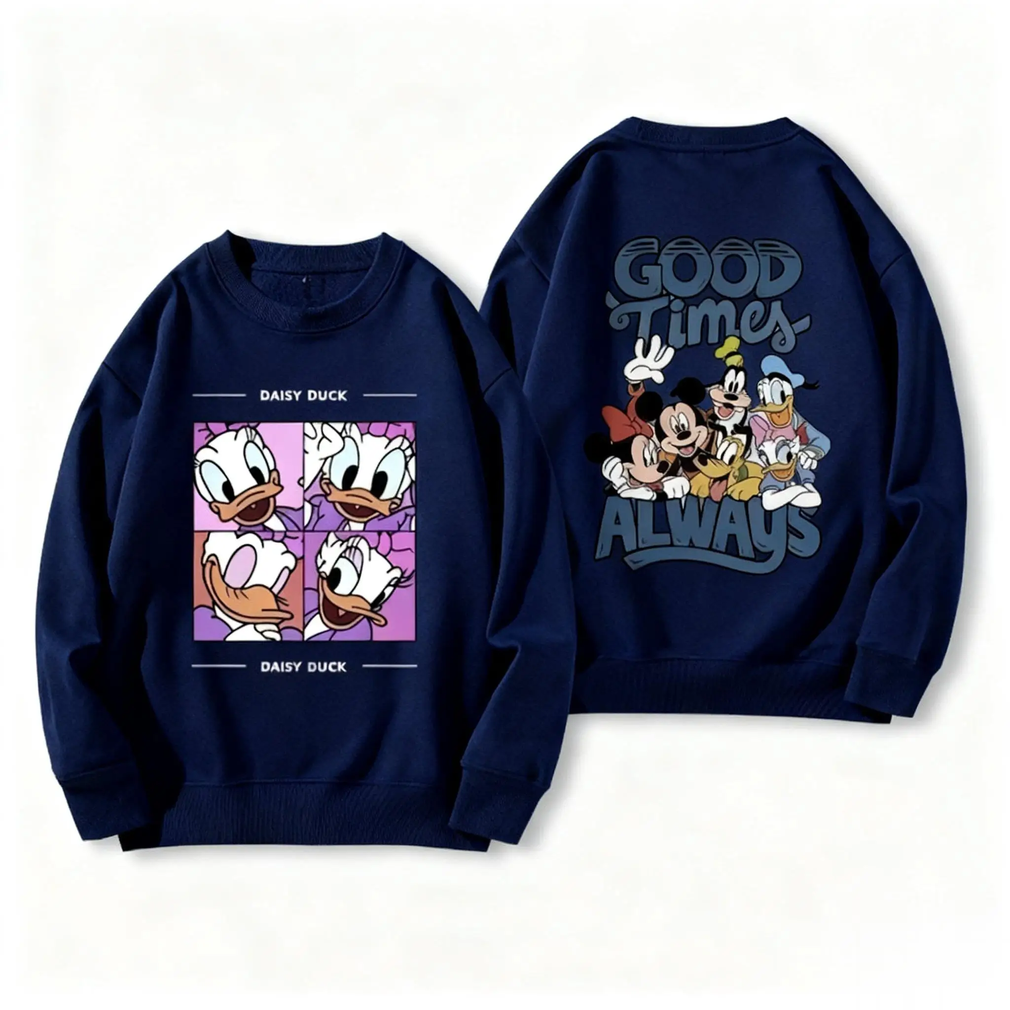Sweat-shirt surdimensionné à col ras du cou Disney Donald pour hommes et femmes, pull à capuche, Streetwear, nouveau haut à manches longues, automne hiver Y2k