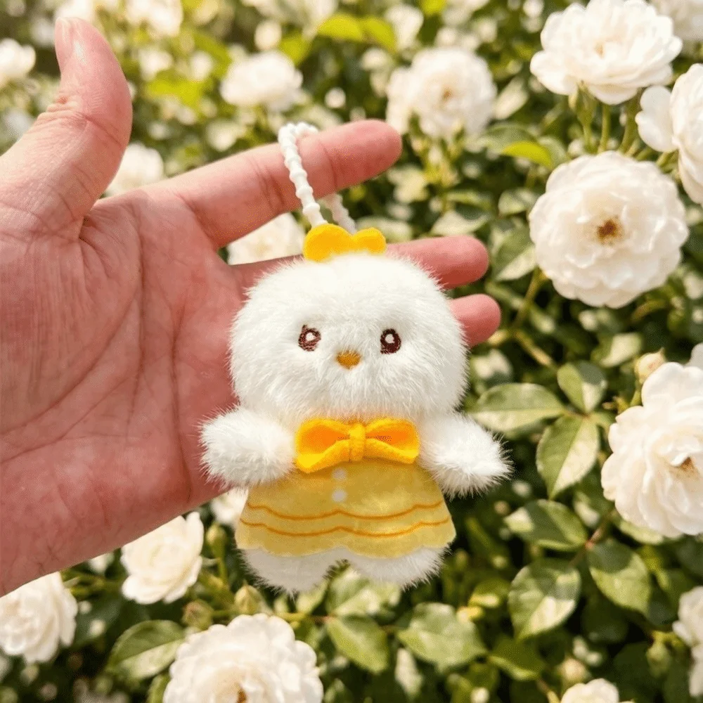 Cute Fluffy Keychain Small Size Multicolor Hanging Cartoon Design Soft Keyring Bag Decor